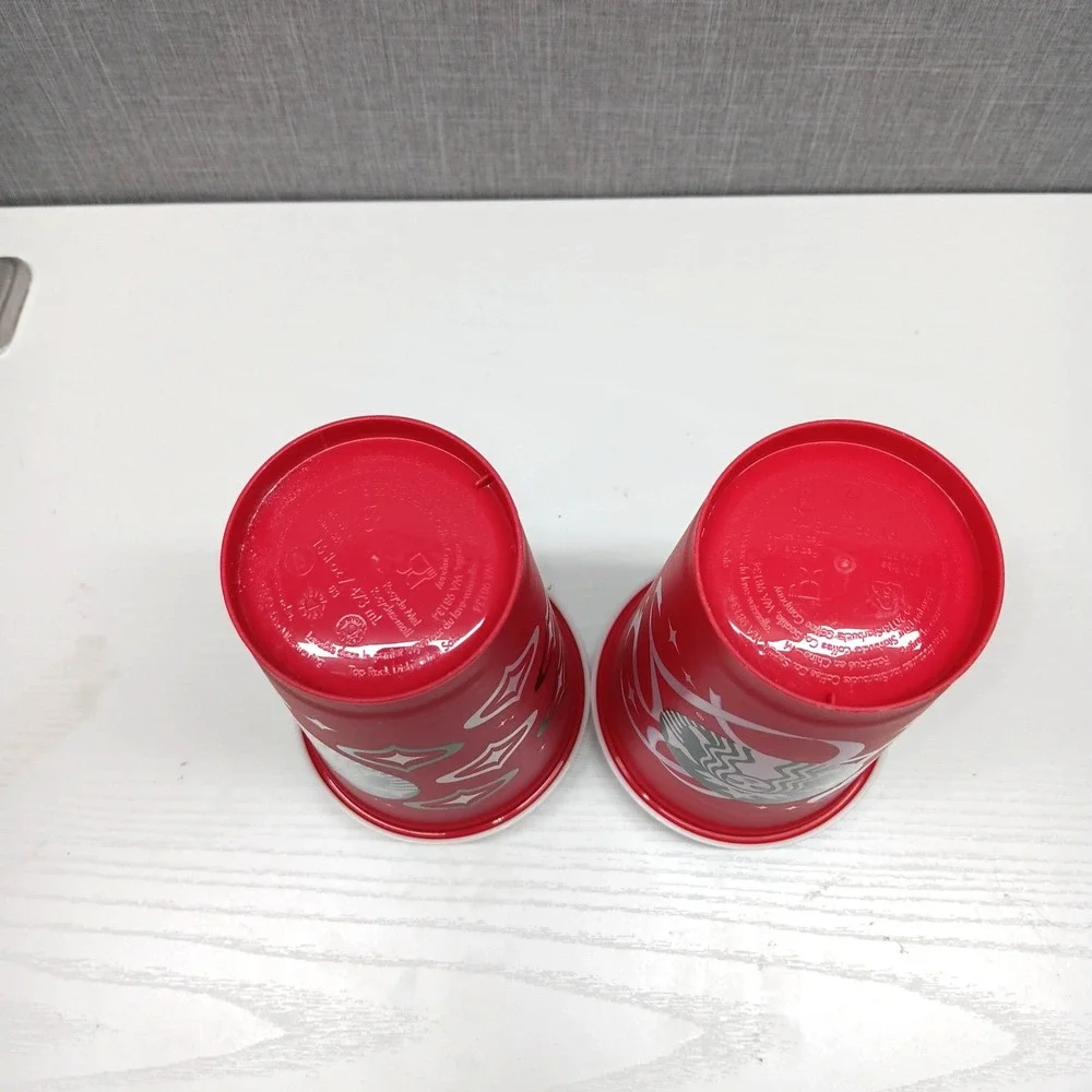 Starbucks Christmas Holiday Coffee Tumbler Lot Reusable Red White 16oz‎ 2023